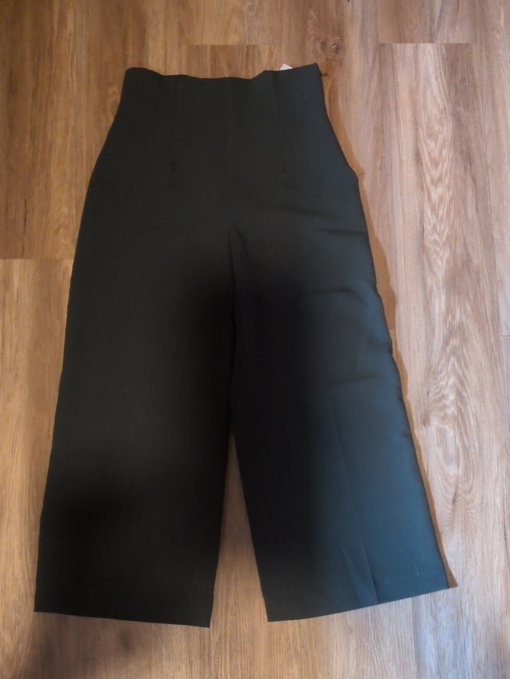 Zara Dark Green High-Waist Wide-Leg Trousers